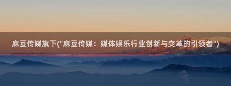 一级专区麻豆专区三级：麻豆传媒旗下(\